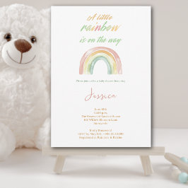 Invitación Cuidada acuarela Boho Rainbow Baby Shower