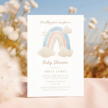 Cuidada acuarela Boho Rainbow Baby Shower