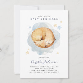 Invitación Cuidada acuarela Dormir Bebé Fox Bebé Sprinkle