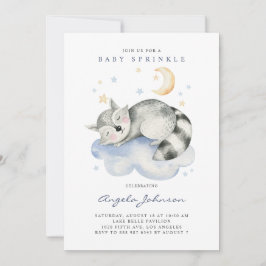 Invitación Cuidada acuarela Dormitorio Raccoon Bebé Sprinkle