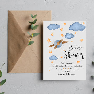 Invitación Cuidada acuarela Ducha bebé
