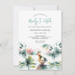 Invitación Cuidada acuarela Duck Baby Boy Shower