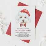 Invitación Cuidada acuarela Fiesta de Santa Navidades maltese<br><div class="desc">Traiga un toque de fantasía a sus celebraciones navideñas con la invitación de nuestra fiesta de Navidades de personalizable, mostrando un delicioso ilustracion de acuarela de un perro maltés. Este encantador diseño es perfecto para los amantes del perro y añade un espíritu lúdico a su reunión festiva. Personalice fácilmente la...</div>