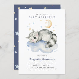 Invitación Cuidada acuarela Raccoon Baby Brunch
