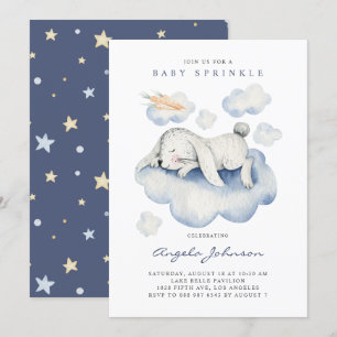 Invitación Cuidada acuarela Sleeping Baby Rabbit Sprinkle