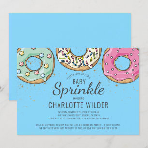 Invitación Cuidada azul acuarela Bebé Sprinkle Blue Boy
