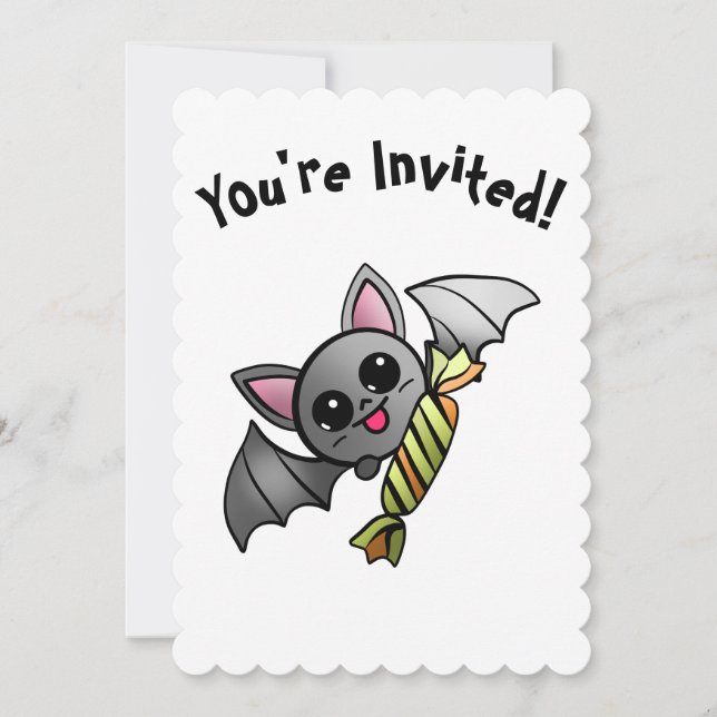 Invitación Cuidada barba de Halloween con Fiesta de Candy (Anverso)