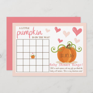 Invitación Cuidada calabaza Baby Shower Bingo Cards
