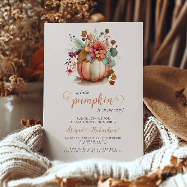 Invitación Cuidada calabaza Floral Caída Baby Shower (Subido por el creador)