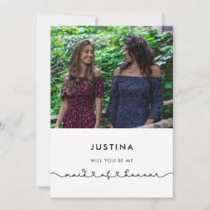 Invitación Cuidada conexión corazón Maid of Honor UK propuest