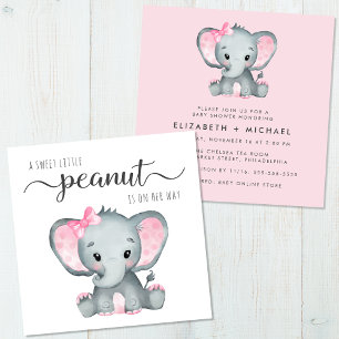 Invitación Cuidada Elefante Acuarela Niña Ducha