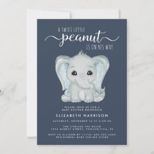 Invitación Cuidada Elefante Watercolor Bebé Ducha