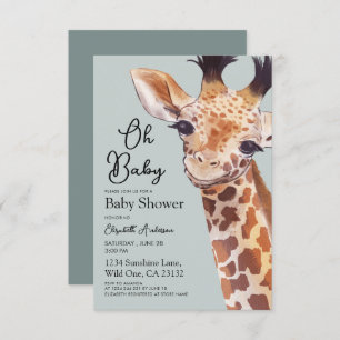 Invitación Cuidada Giraffe Oh Baby Baby Shower