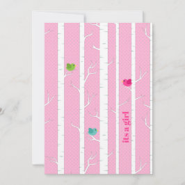 Invitación Cuidada Pink Woodland Forest Baby Shower