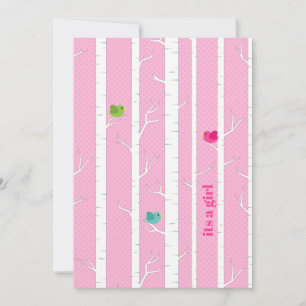 Invitación Cuidada Pink Woodland Forest Baby Shower
