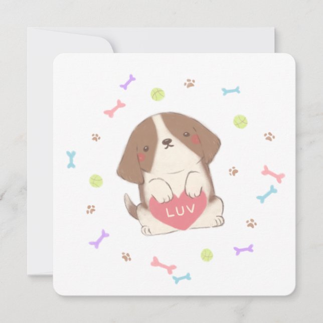 Invitación Cuidada pipa feliz con Ilustracion LUV (Anverso)