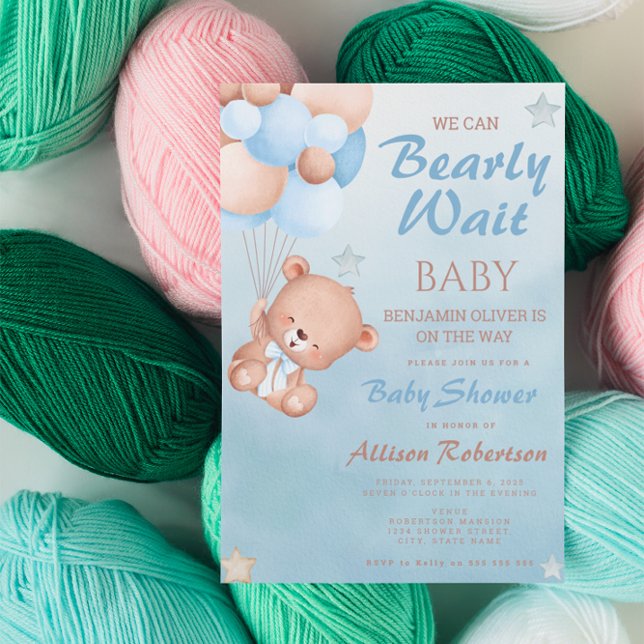Invitación Cuidada, podemos esperar a Baby Shower de Blue Boy (Subido por el creador)