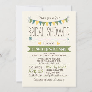 Invitación Cuidada, Simple, Verde, Amarilla, Verde azulada Du
