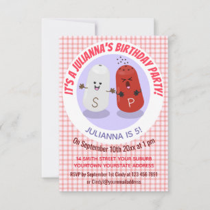Invitación Cuidada y feliz personalizado de sal y pimienta de
