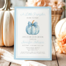 Cuidado azul pequeño calabaza niño Baby Shower