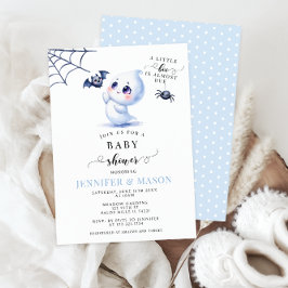 Invitación Cuidado Blue Little Boo Baby Ghost Boy Shower