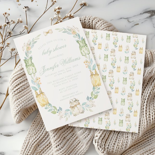 Invitación Cuidado boho eucalipto ropa de bebé (Subido por el creador)