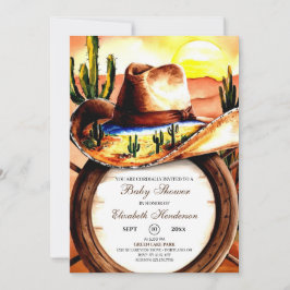 Invitación Cuidado colorido encantado Cowboy Baby Shower