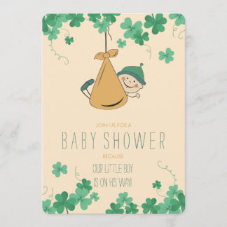 Invitación Cuidado irlandés tema Shamrock Baby Shower