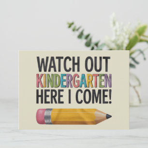 Invitación Cuidado jardín de infancia aquí vengo de vuelta a 