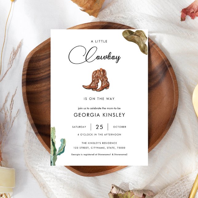 Invitación Cuidado niño niño Rodeo Occidental Texas Baby Show (Subido por el creador)