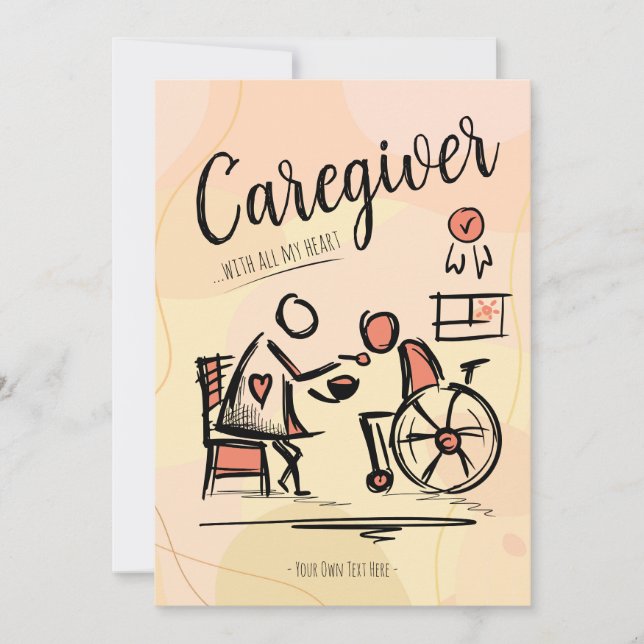 Invitación Cuidador Con Todo Mi Corazón. Regalo (Anverso)