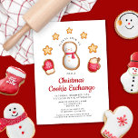 Invitación Cuidados Navidades Cookie Exchange Snowman<br><div class="desc">Personalizado Cute Navidades Cookie Intercambia Invitación De Hombre De Nieve.</div>