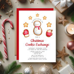 Invitación Cuidados Navidades Cookie Exchange Snowman<br><div class="desc">Personalizado Cute Navidades Cookie Intercambia Invitación De Hombre De Nieve.</div>