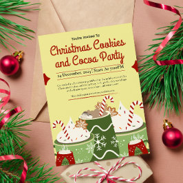 Invitación Cuidados Navidades Cookies y Fiesta de cacao