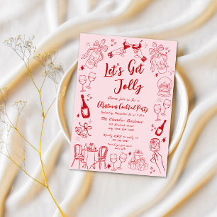 Invitación Cuidados navidades extravagantes cócteles fiesta d