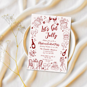 Invitación Cuidados navidades extravagantes cócteles fiesta d