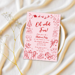 Invitación Cuidados navidades extravagantes fiesta doodle