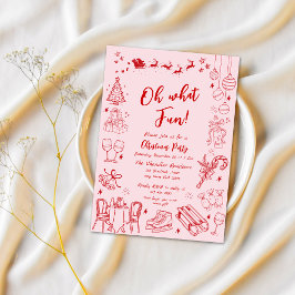 Invitación Cuidados navidades extravagantes fiesta doodle