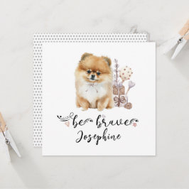 Invitación Cuidadosa cachorro pomeraniano Sé una cita valient
