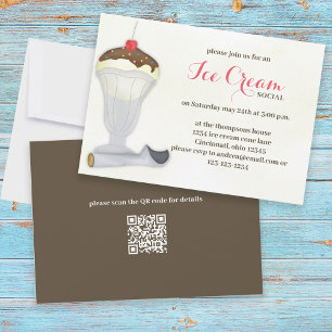 Invitación Cuidadosa y caprichosa crema de hielo acuarela soc