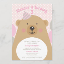 Cuidadosamente Teddy Bear Birthday Invite