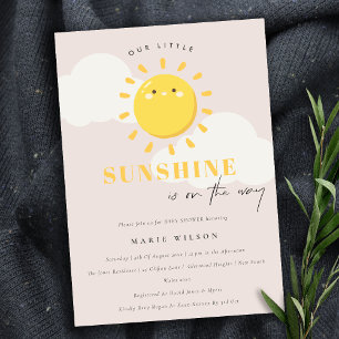 Invitación Cuidar nuestro pequeño Chica Rubor Sunshine Baby S