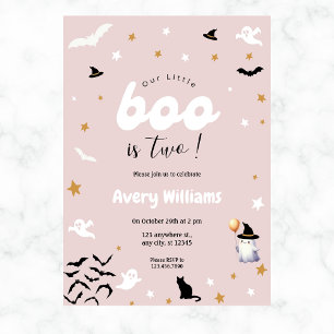 Invitación Cuidar nuestro pequeño cumpleaños de Halloween en 
