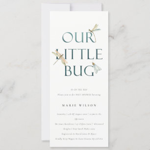 Invitación Cuidar nuestro pequeño error azul Dragonfly Baby S