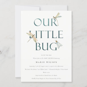 Invitación Cuidar nuestro pequeño error azul Dragonfly Baby S