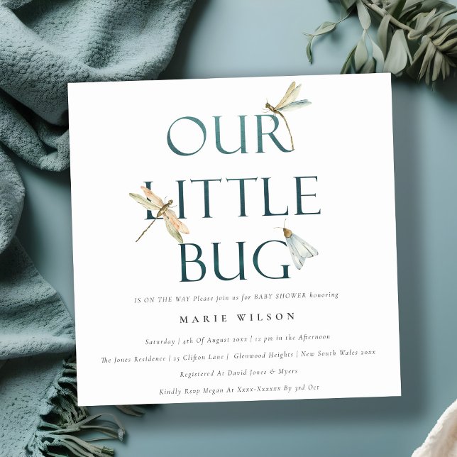 Invitación Cuidar nuestro pequeño error azul Dragonfly Baby S (Subido por el creador)