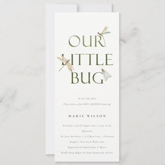 Invitación Cuidar nuestro pequeño error Baby Shower de la lib (Anverso)