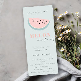 Invitación Cuidar nuestro pequeño Melon Pastel Aqua Blue Baby