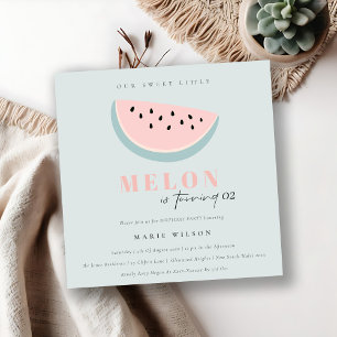 Invitación Cuidar nuestro pequeño Melon Pastel Azul cualquier