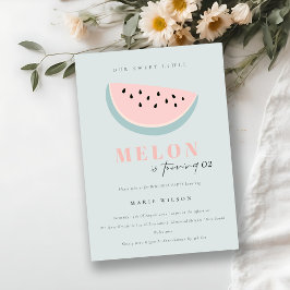 Invitación Cuidar nuestro pequeño Melon Pastel Azul cualquier